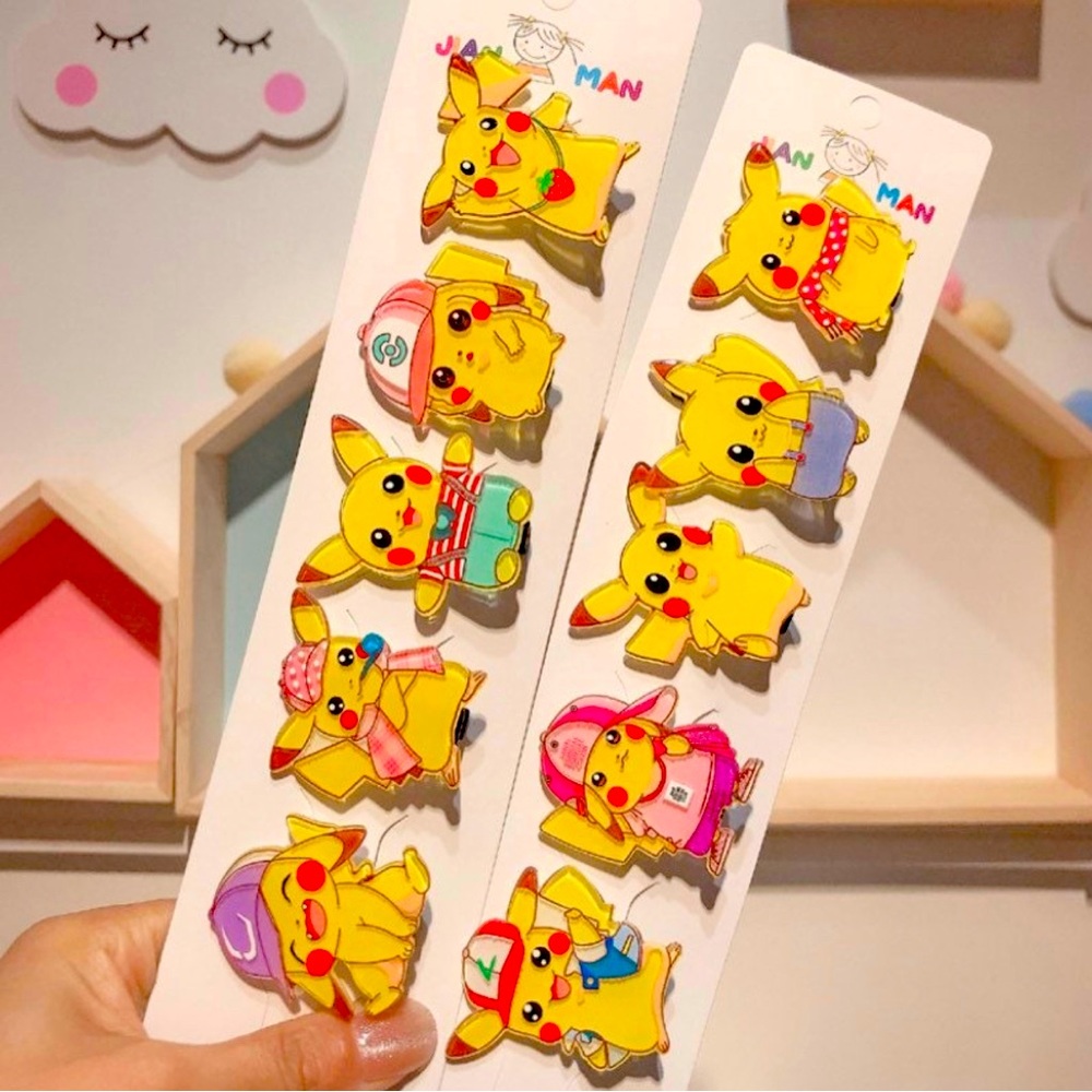 Brand New Pokémon Pikachu hair clips set of 10